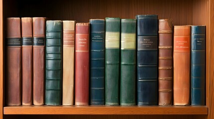 Naklejka premium Vintage Books On Wooden Shelf