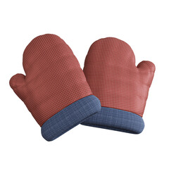 Cozy oven mitts 3d render