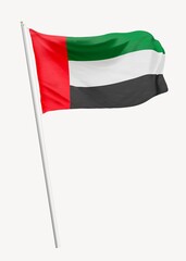Flag of United Arab Emirates on pole