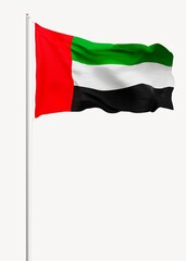 Flag of United Arab Emirates on pole