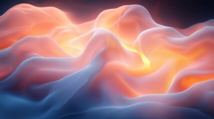 Fototapeta premium Abstract Flowing Waves With Soft Colors and Glowing Highlights