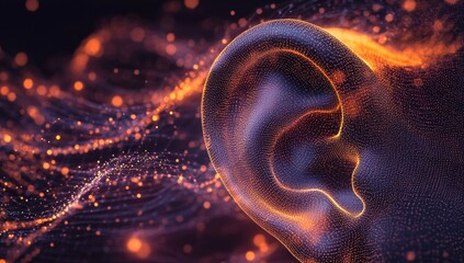 Digital ear listening to audio waves