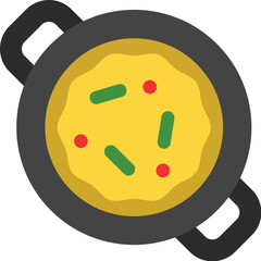 Pot of Food Vector Flat Icon – Isolated Hot Dish, Soup Bowl Emoji Illustration