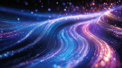 Fototapeta premium Cosmic Digital Background in Blue and Purple Hues for Tech Branding
