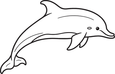 Obraz premium Minimalist Dolphin Line Drawing and silhouette Design