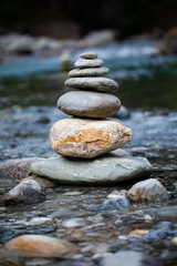 cairn in the river