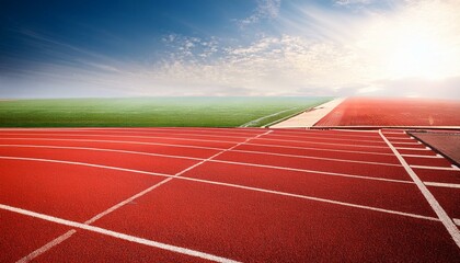 red running track in stadium