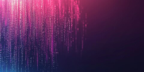 Abstract digital rain backdrop, pink purple code