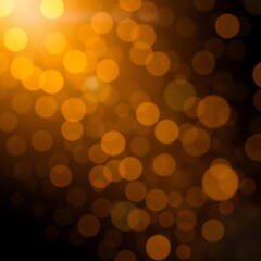 Obraz premium Golden bokeh on a dark background Bokeh light lights background bokeh abstract light bright effect shiny
