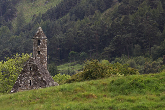 Monastery Glendalough in the county Wicklow on the green island