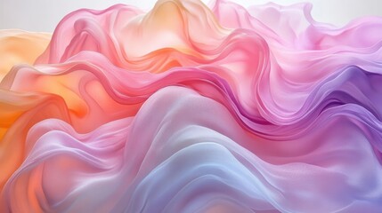 Obraz premium Flowing Fabric Waves in Pastel Shades of Pink, Orange, and Purple