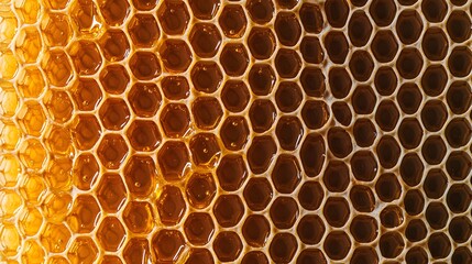 Golden Honeycomb Texture Background Honeycomb Cells Detailed Close Up