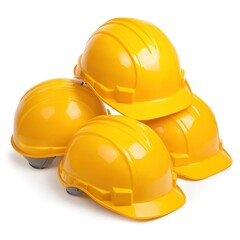 Fototapeta premium Yellow Safety Helmets Piled Together for Job Security and Safety Needs