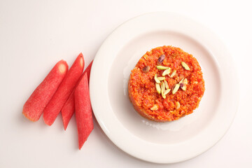 carrot halwa a dessert made from carrot, milk, sugar and nuts