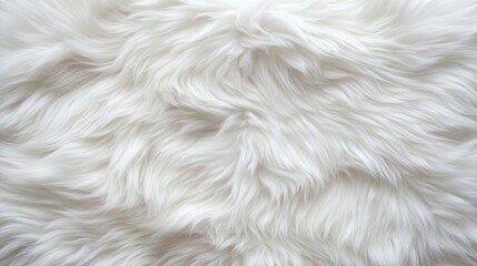 Soft and fluffy white fur texture for cozy home decor or fashion accent