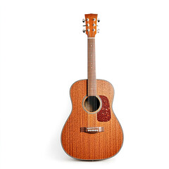 Naklejka premium Acoustic Guitar Isolated on White Background for Music Design