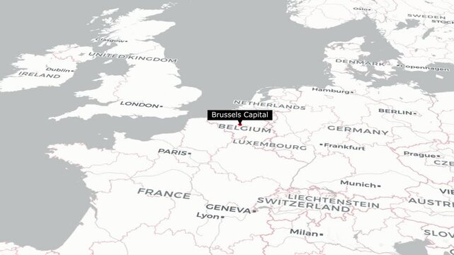 Exploring Brussels Dynamic Map Animation of Belgium's Capital with Key Landmarks and Locations