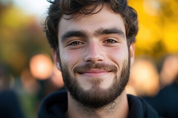 Obraz premium Portrait of a smiling man with a beard