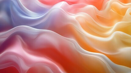 Obraz premium Flowing Waves of Colorful Fabric Textures in Soft Pastel Shades