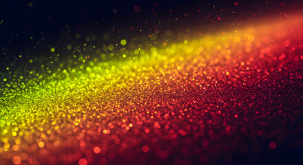 Colorful particle dispersion effect with rainbow gradient from green to red, ideal for dynamic backgrounds and abstract digital art compositions.