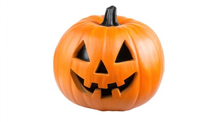 Isolated Halloween Pumpkin with a Classic Jack-o'-Lantern Face
