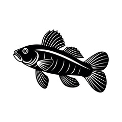 Detailed Goby Fish Silhouette Vector Graphics for Web