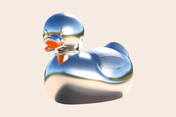 Fototapeta premium chrome rubber duck