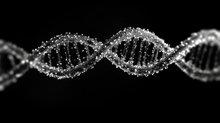 Exploring the intricate beauty of DNA structure illuminated against a dark background