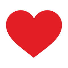 Red heart isolated on white background, trendy vector illustration icon flat design. I love you symbol. Happy Valentine's Day. Healt care concept sign vector. Love and romance sign.