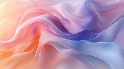 Obraz premium Smooth Colorful Fabric Waves in Soft Pastel Tones and Gradient Light