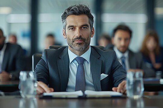 Collaborative Team of Creative Employees Working Together in a Modern Office - Powered by Adobe