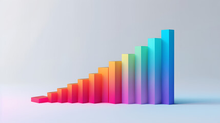 Fototapeta premium A professional growth chart displaying an upward trend, symbolizing success, progress, and financial growth. Perfect for business, finance, and market analysis visuals