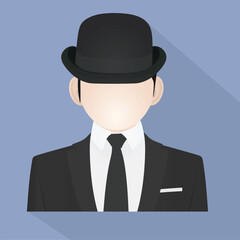 Agent in black suit. vector