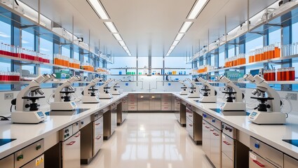 Obraz premium Futuristic High-Tech Science Laboratory Interior