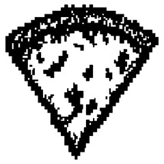 Fototapeta premium Pizza pixel black white vector