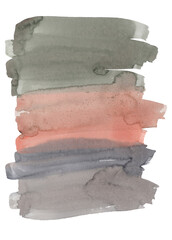 Strokes of a wide watercolor brush. Multicolored background with iridescent paint.