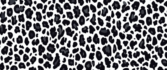 Abstract Black And White Leopard Print Pattern