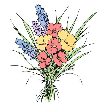 Flower bouget flowers illustration art vector