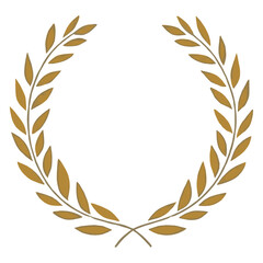 Gold laurel wreath golden design leaves vector