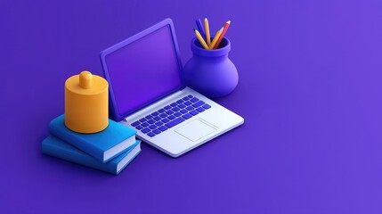 Creative workspace setup home office digital illustration modern close-up productivity