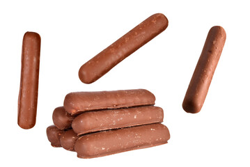 chocolate sticks tasty cookies cookies covered in dark chocolate caloric food