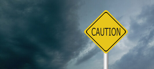 danger,caution,Hurricane Idalia warning sign against a powerful stormy background with copy space. Dirty and angled sign with cyclonic winds add to the drama.hurricane season sign on cloudy background