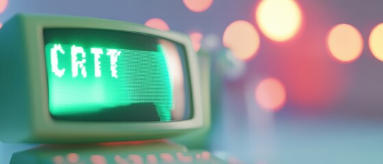 Obraz premium retro computer terminal with 'CRTT' on screen