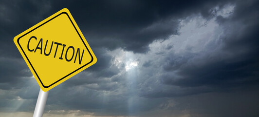 danger,caution,Hurricane Idalia warning sign against a powerful stormy background with copy space. Dirty and angled sign with cyclonic winds add to the drama.hurricane season sign on cloudy background