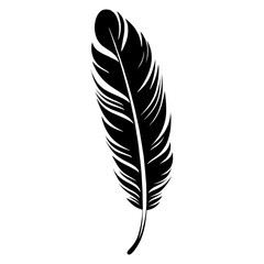 Obraz premium Feather illustration silhouette black vector