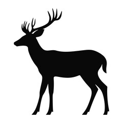 Obraz premium Deer silhouette illustration wildlife animal vector