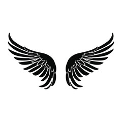 Obraz premium Angel wings illustration silhouette black vector