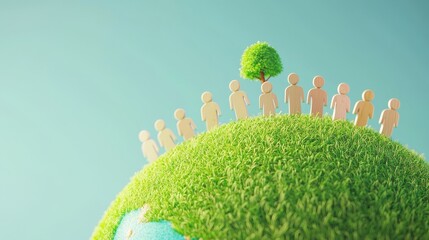 Promoting sustainability earth eco-friendly movement natural environment bird’s eye view collective action