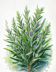 Fototapeta premium Rosemary Illustration – Aromatic and Fresh Herb Art