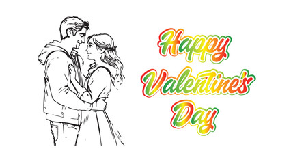 Happy Valentine's day, Wishing Word Design Vector Illustration Abstract Editable image 